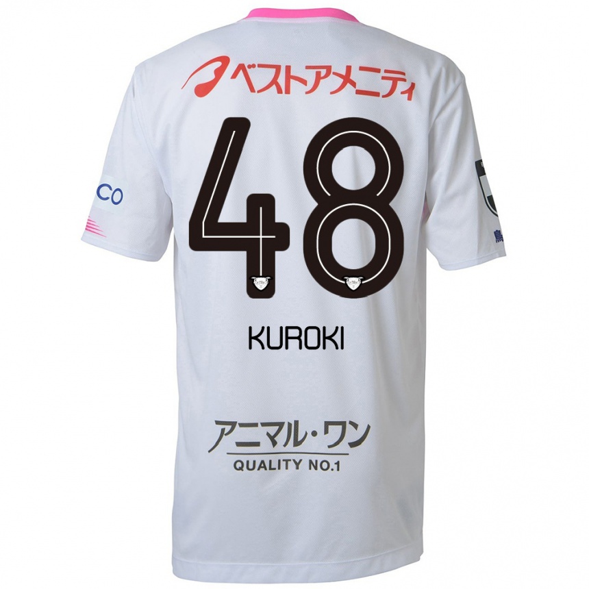 Kids Football Yuya Kuroki #48 White Blue Pink Away Jersey 2024/25 T-Shirt Australia