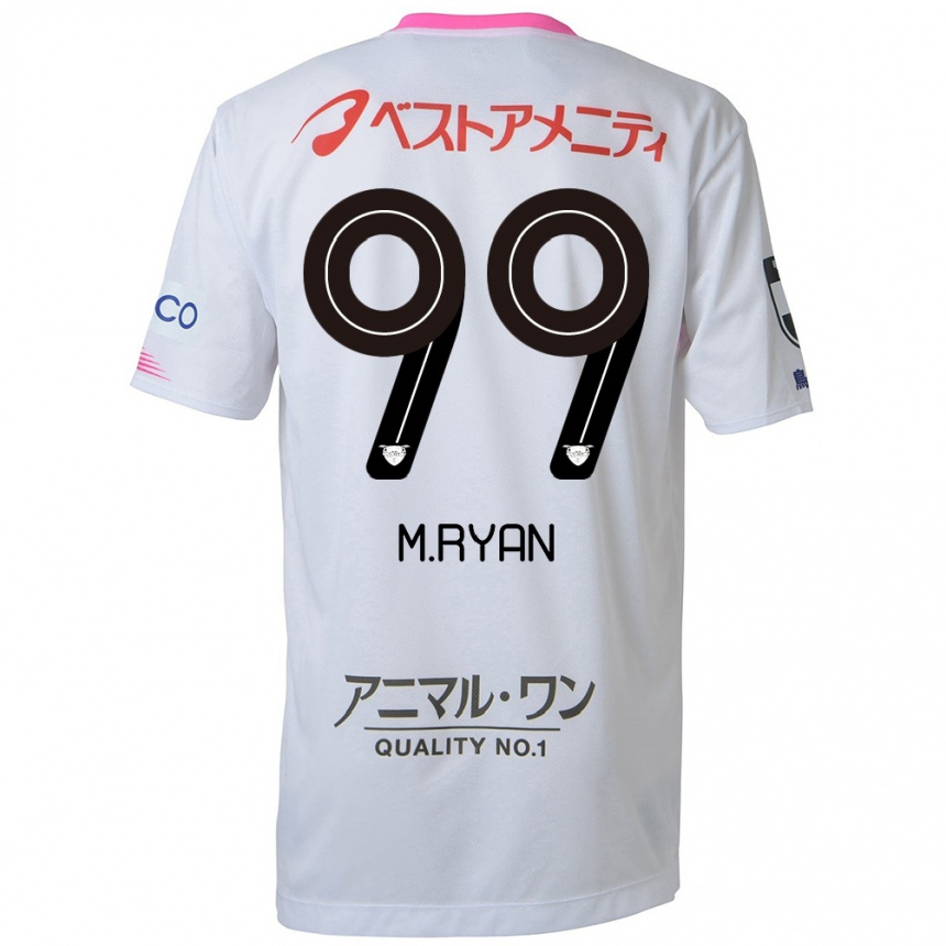 Kids Football Marcelo Ryan #99 White Blue Pink Away Jersey 2024/25 T-Shirt Australia