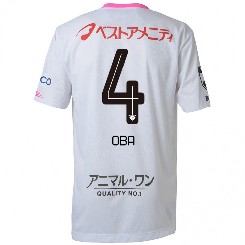 Kids Football Shotaro Oba #4 White Blue Pink Away Jersey 2024/25 T-Shirt Australia