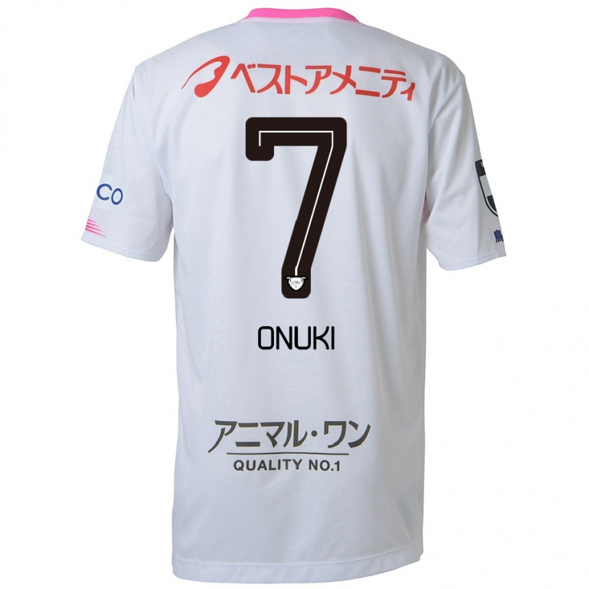 Kids Football Tentaro Onuki #7 White Blue Pink Away Jersey 2024/25 T-Shirt Australia