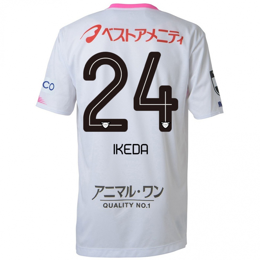 Kids Football Tokia Ikeda #24 White Blue Pink Away Jersey 2024/25 T-Shirt Australia