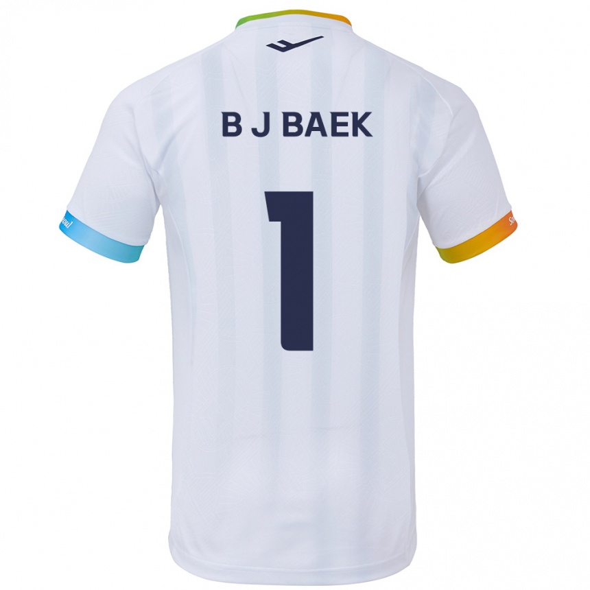 Kids Football Jong-Beom Baek #1 White Blue Away Jersey 2024/25 T-Shirt Australia