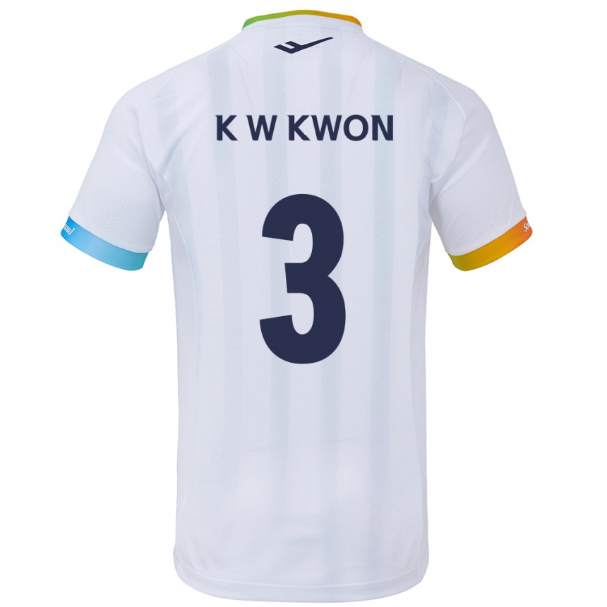 Kids Football Wan-Kyu Kwon #3 White Blue Away Jersey 2024/25 T-Shirt Australia