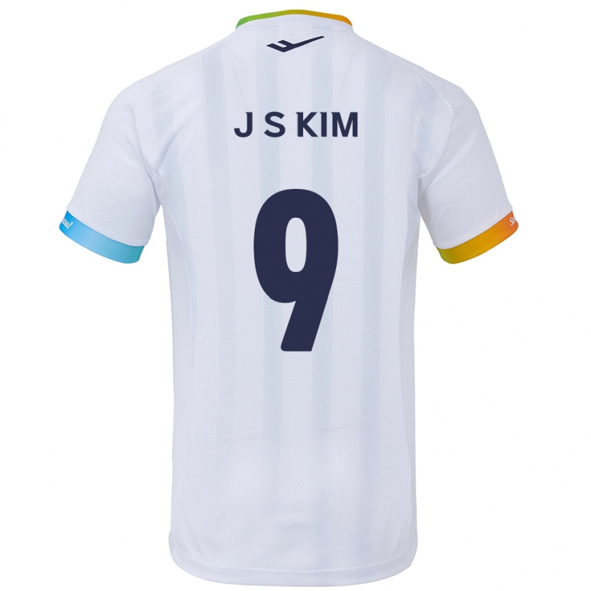 Kids Football Shin-Jin Kim #9 White Blue Away Jersey 2024/25 T-Shirt Australia