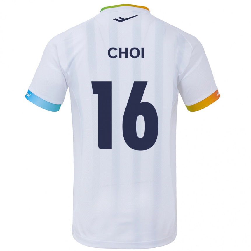 Kids Football Jun Choi #16 White Blue Away Jersey 2024/25 T-Shirt Australia