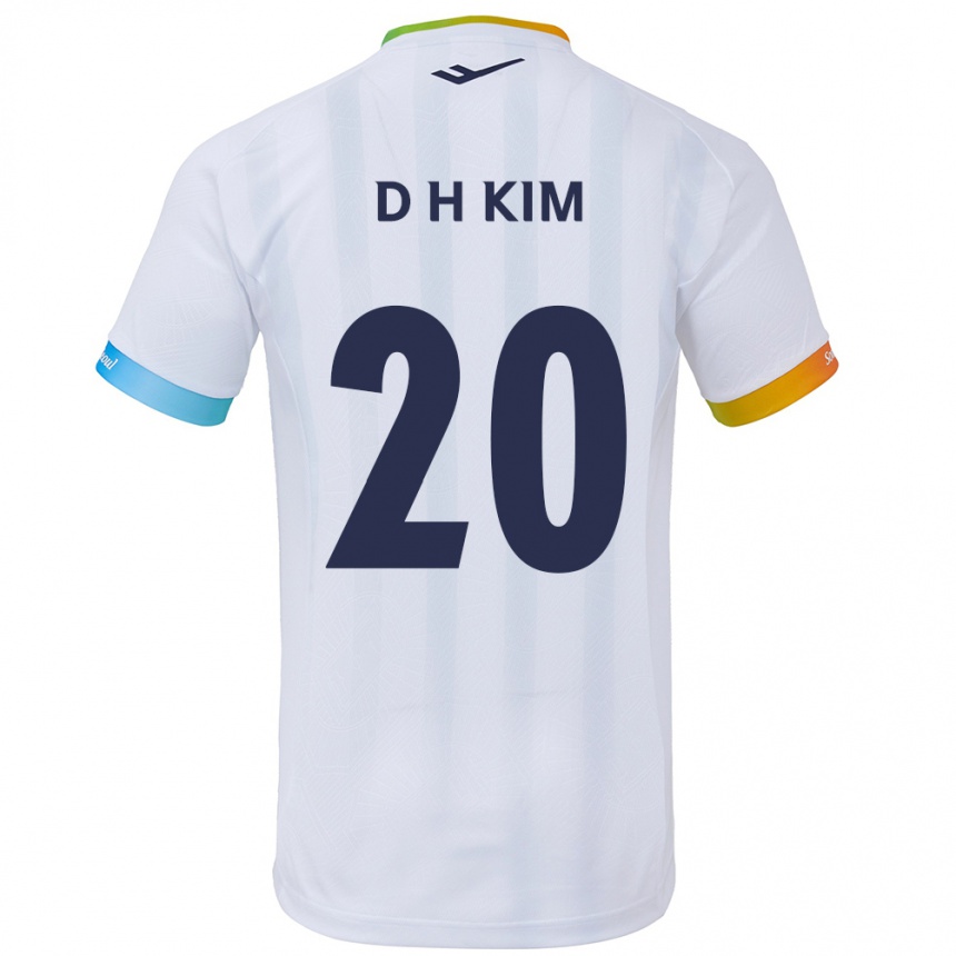 Kids Football Hyeon-Deok Kim #20 White Blue Away Jersey 2024/25 T-Shirt Australia