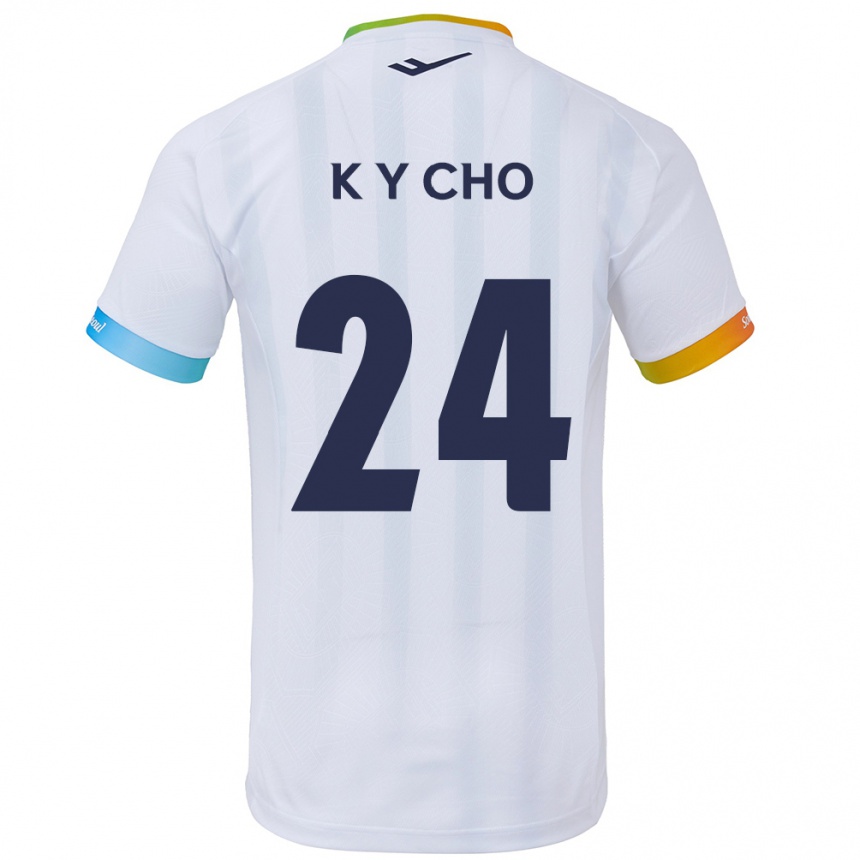 Kids Football Young-Kwang Cho #24 White Blue Away Jersey 2024/25 T-Shirt Australia