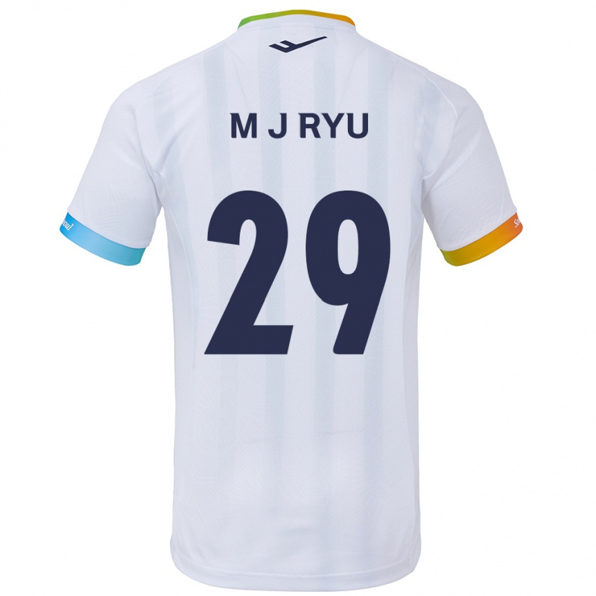 Kids Football Jae-Moon Ryu #29 White Blue Away Jersey 2024/25 T-Shirt Australia