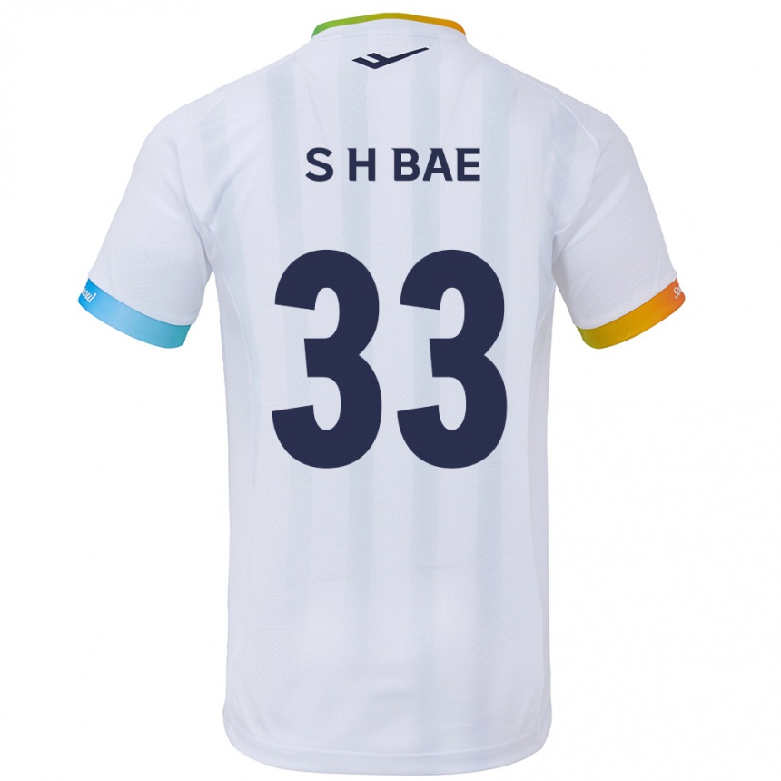 Kids Football Hyun-Seo Bae #33 White Blue Away Jersey 2024/25 T-Shirt Australia