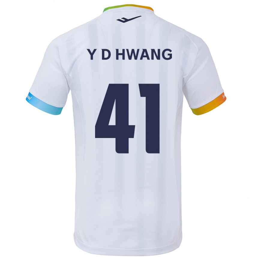 Kids Football Do-Yoon Hwang #41 White Blue Away Jersey 2024/25 T-Shirt Australia