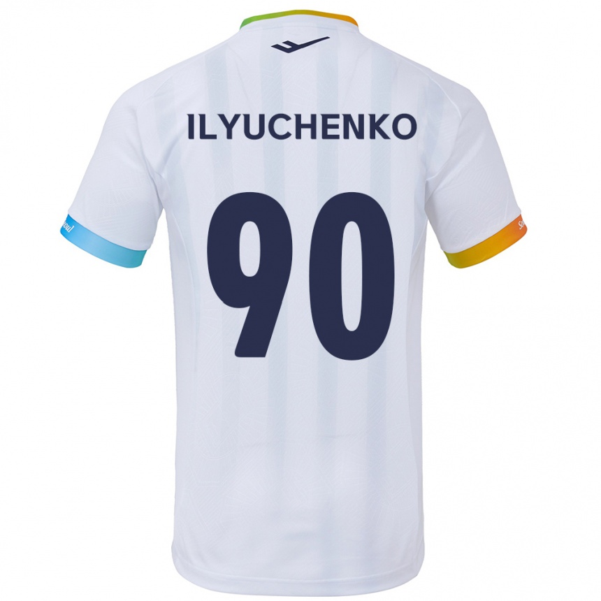 Kids Football Stanislav Ilyuchenko #90 White Blue Away Jersey 2024/25 T-Shirt Australia