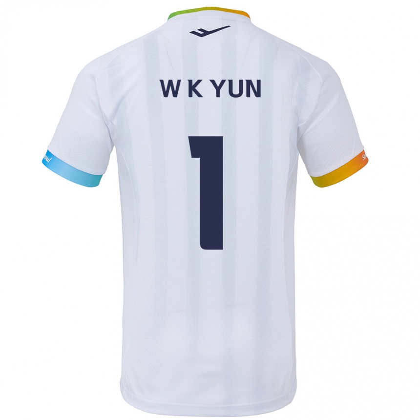 Kids Football Ki-Wook Yun #1 White Blue Away Jersey 2024/25 T-Shirt Australia