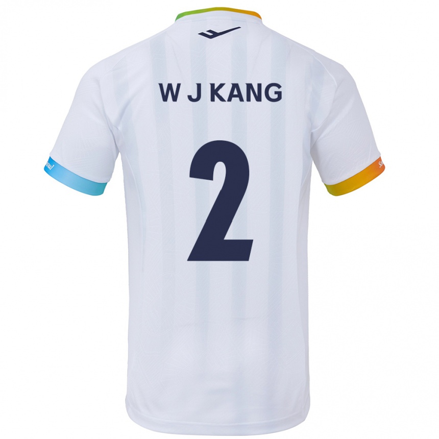 Kids Football Jae-Won Kang #2 White Blue Away Jersey 2024/25 T-Shirt Australia