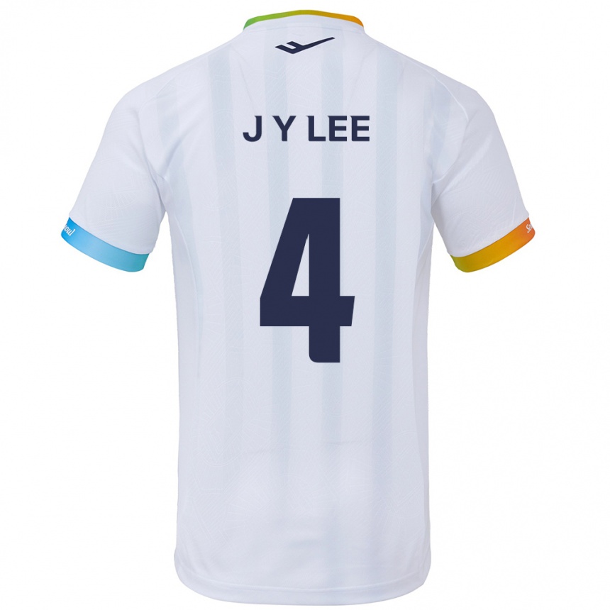 Kids Football Young-Jun Lee #4 White Blue Away Jersey 2024/25 T-Shirt Australia