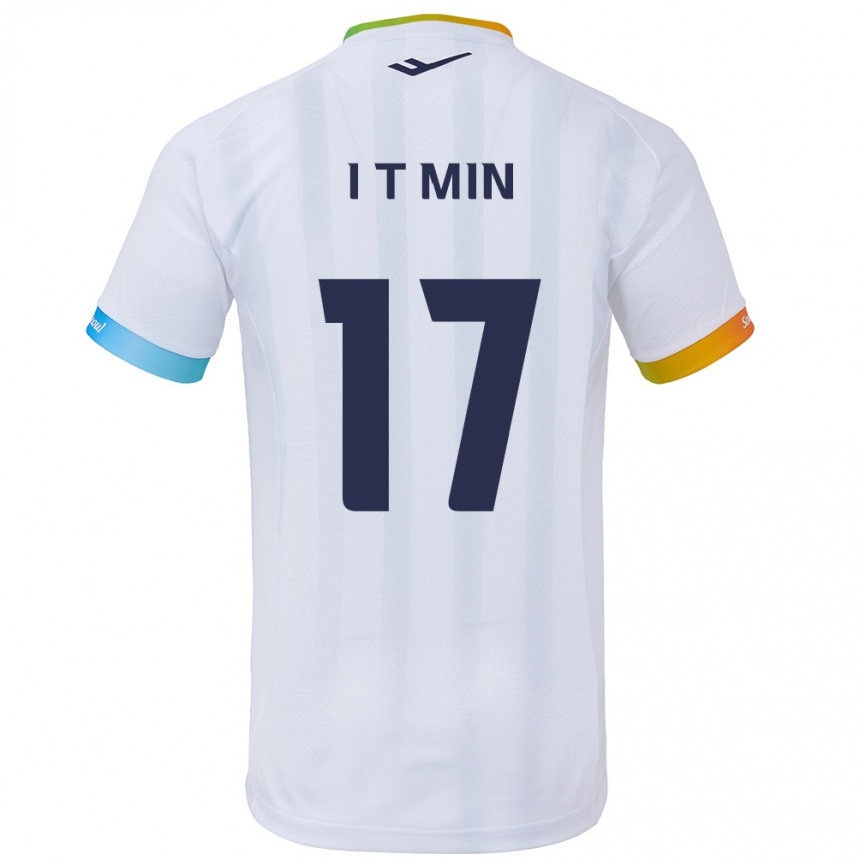 Kids Football Tae-In Min #17 White Blue Away Jersey 2024/25 T-Shirt Australia