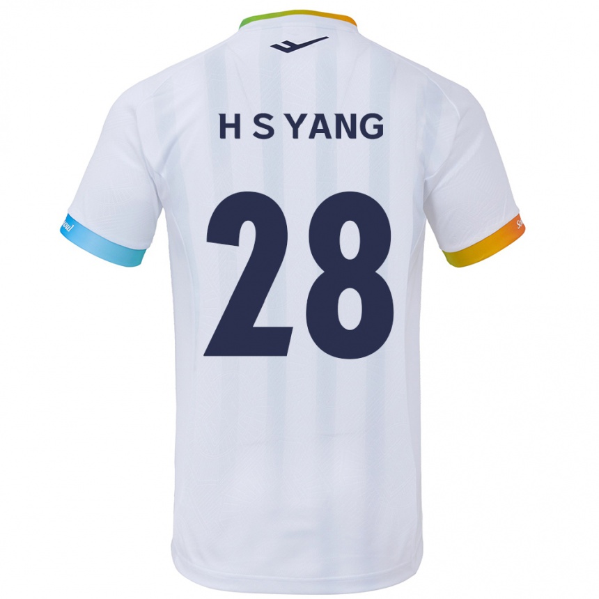 Kids Football Seung-Hyeon Yang #28 White Blue Away Jersey 2024/25 T-Shirt Australia