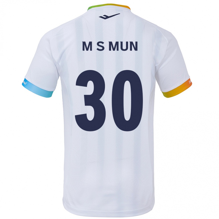 Kids Football Seong-Min Mun #30 White Blue Away Jersey 2024/25 T-Shirt Australia