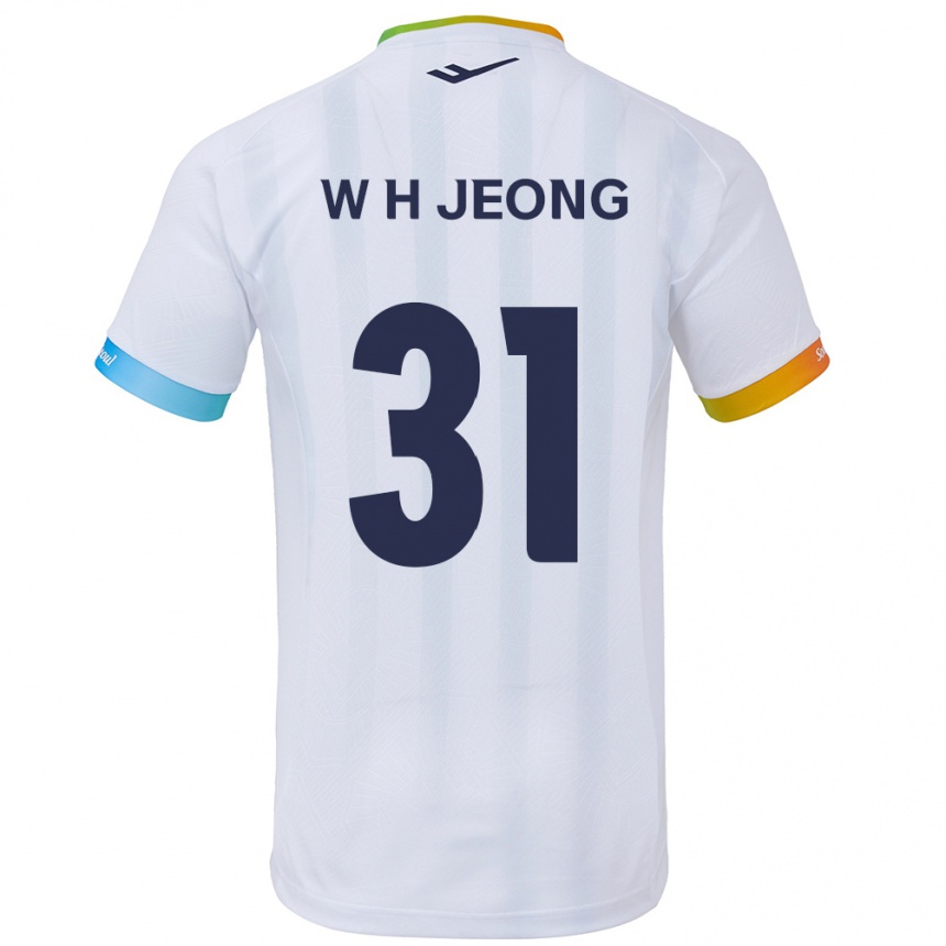 Kids Football Hyun-Woong Jeong #31 White Blue Away Jersey 2024/25 T-Shirt Australia