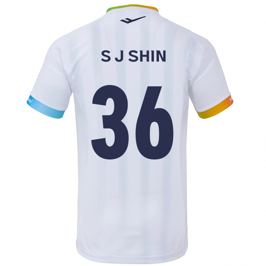 Kids Football Ji-Seop Shin #36 White Blue Away Jersey 2024/25 T-Shirt Australia