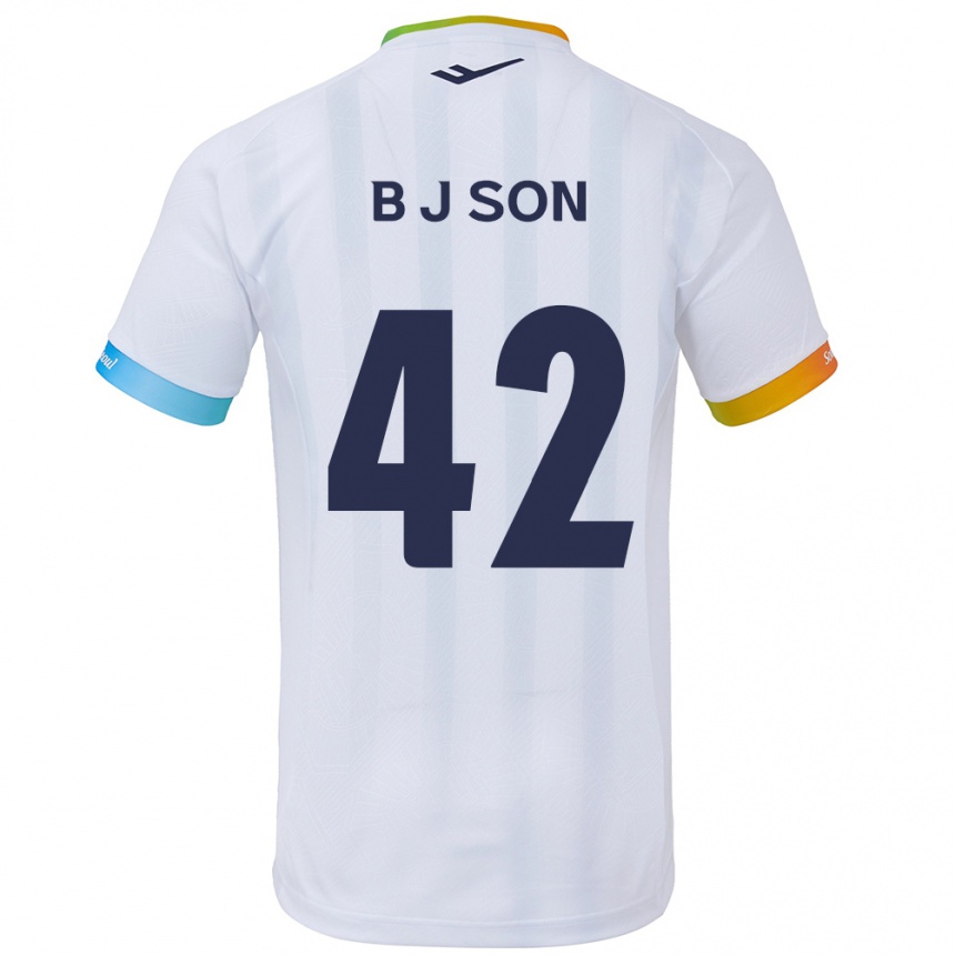 Kids Football Jeong-Beom Son #42 White Blue Away Jersey 2024/25 T-Shirt Australia