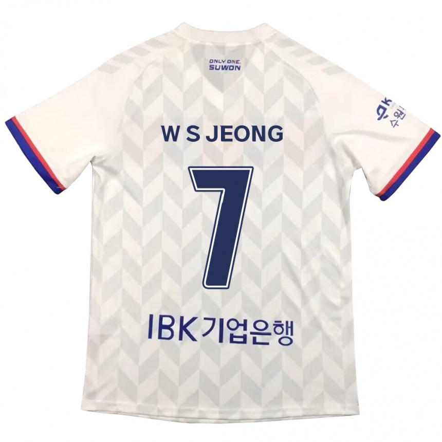 Kids Football Seung-Won Jeong #7 White Blue Away Jersey 2024/25 T-Shirt Australia