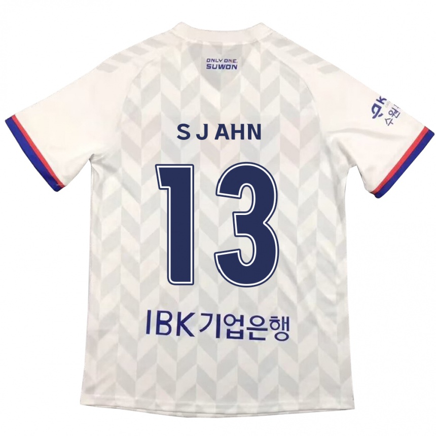 Kids Football Jun-Su Ahn #13 White Blue Away Jersey 2024/25 T-Shirt Australia