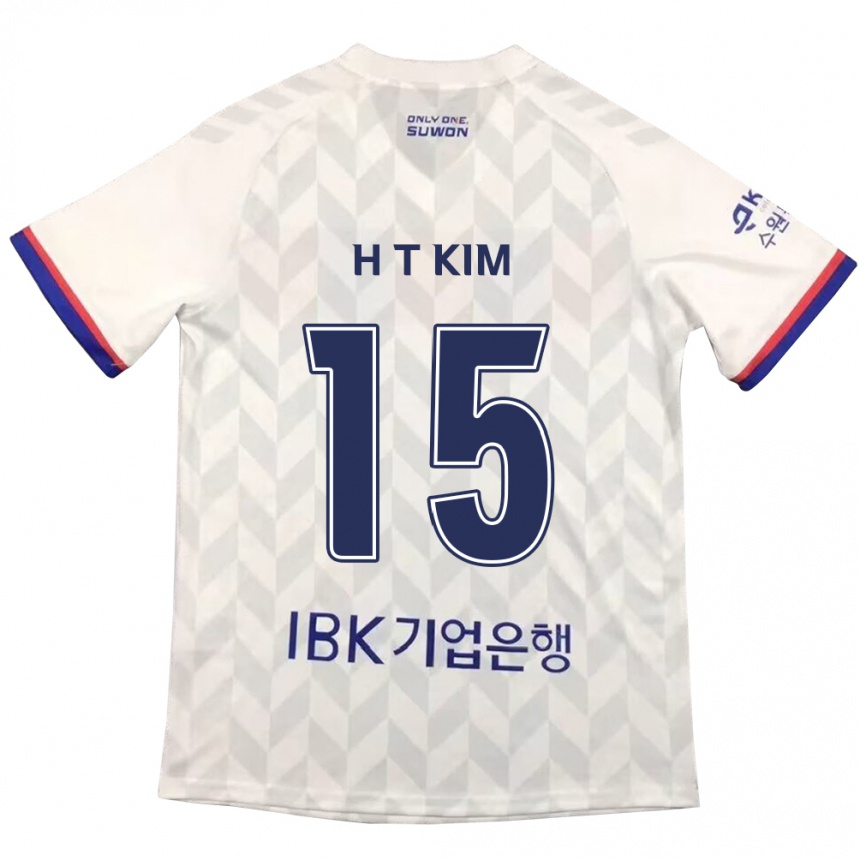 Kids Football Tae-Han Kim #15 White Blue Away Jersey 2024/25 T-Shirt Australia