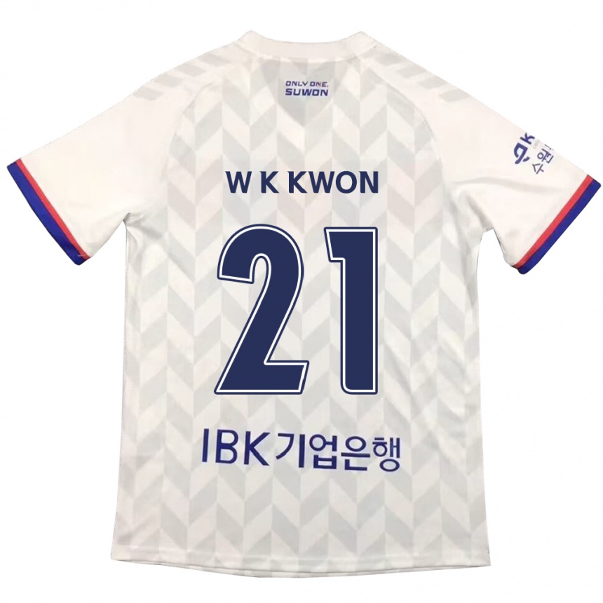 Kids Football Kyung-Won Kwon #21 White Blue Away Jersey 2024/25 T-Shirt Australia