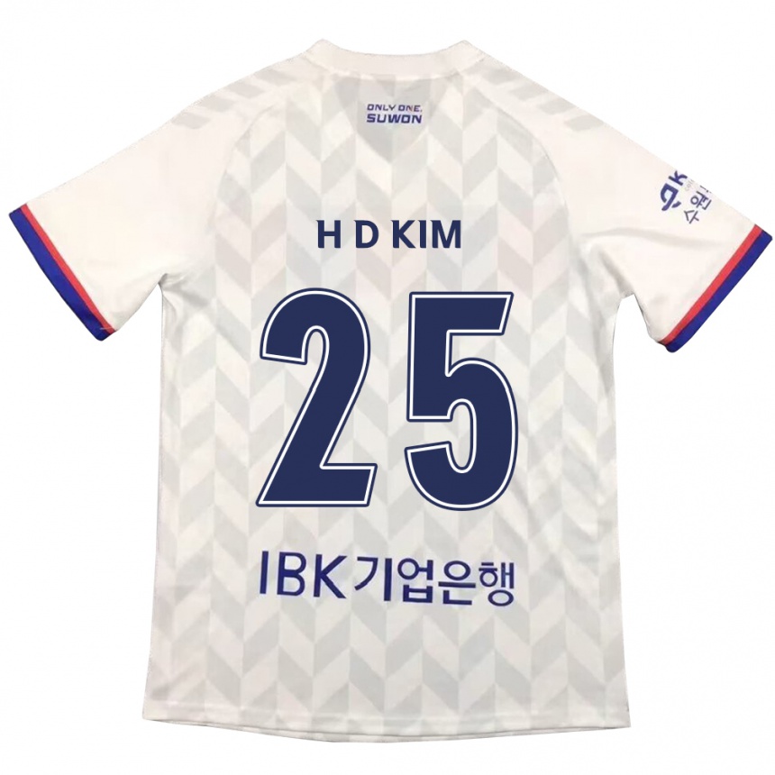 Kids Football Dae-Hyun Kim #25 White Blue Away Jersey 2024/25 T-Shirt Australia