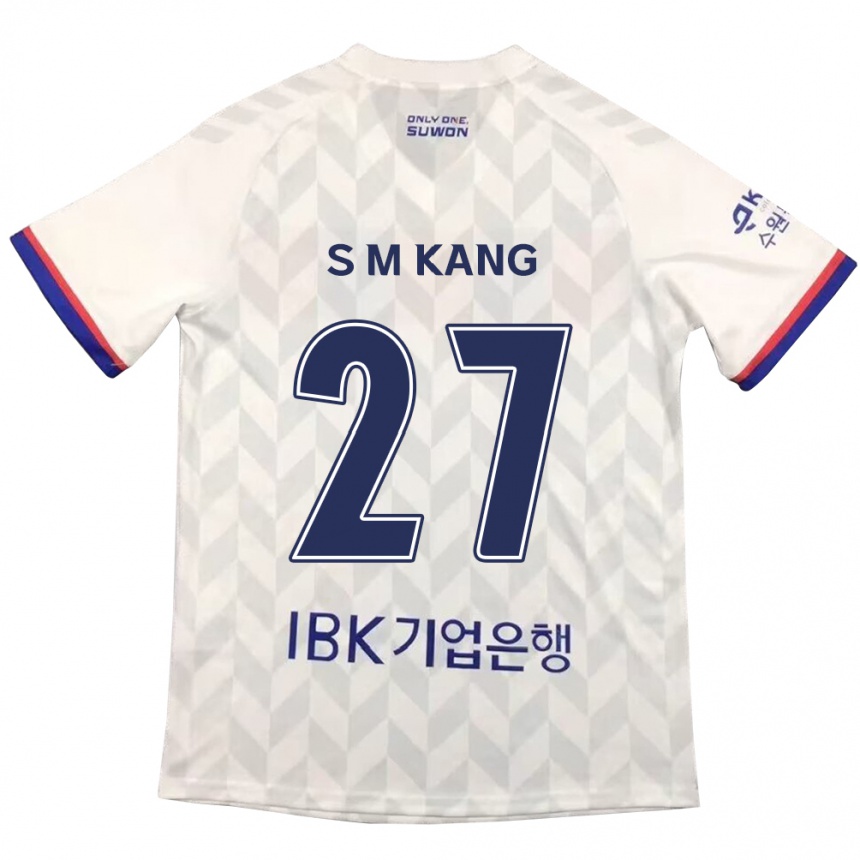 Kids Football Min-Sung Kang #27 White Blue Away Jersey 2024/25 T-Shirt Australia