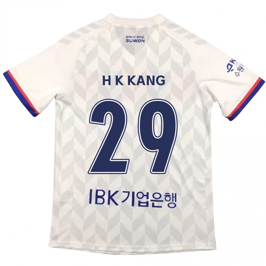 Kids Football Kyo-Hun Kang #29 White Blue Away Jersey 2024/25 T-Shirt Australia