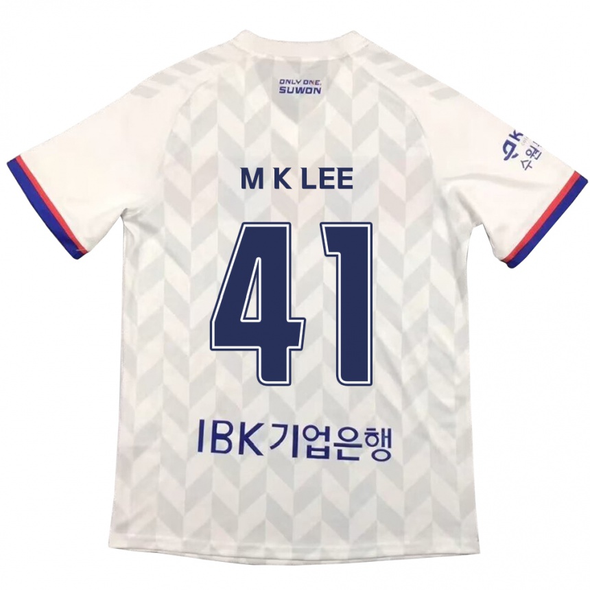 Kids Football Kyung-Min Lee #41 White Blue Away Jersey 2024/25 T-Shirt Australia