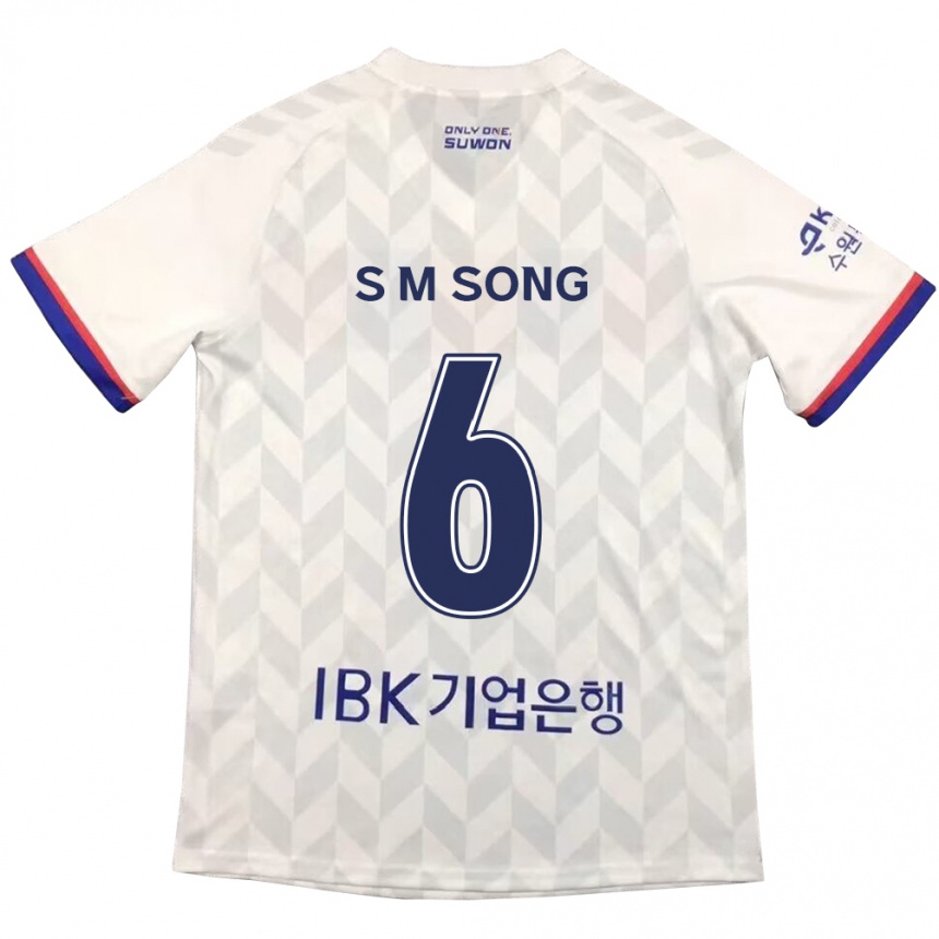 Kids Football Min-Seob Song #6 White Blue Away Jersey 2024/25 T-Shirt Australia