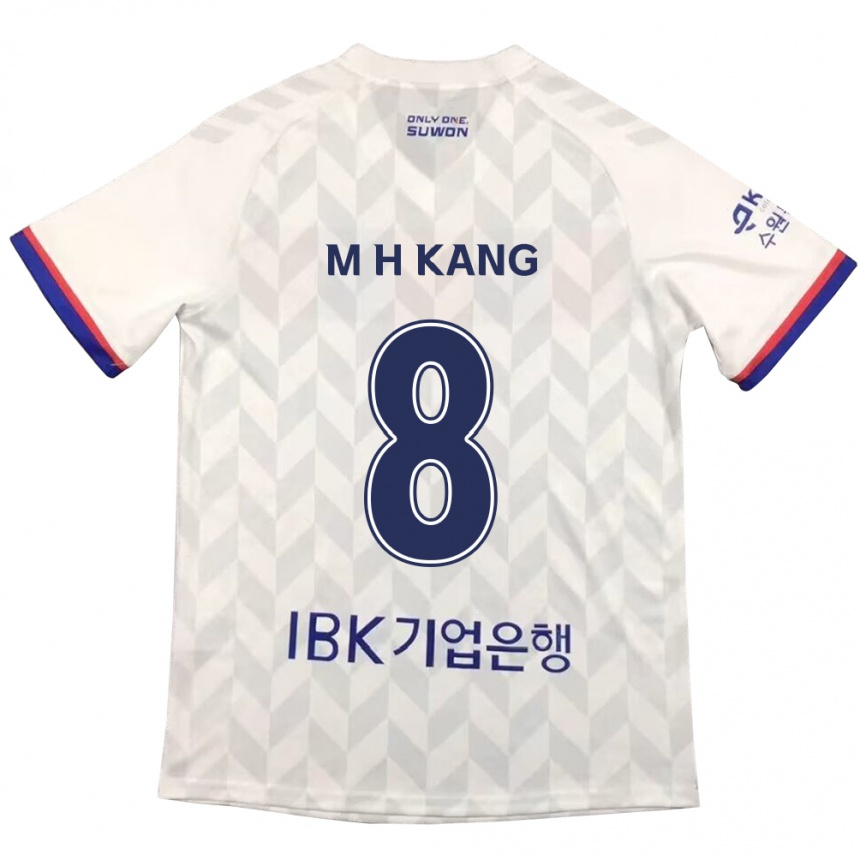 Kids Football Ho-Min Kang #8 White Blue Away Jersey 2024/25 T-Shirt Australia