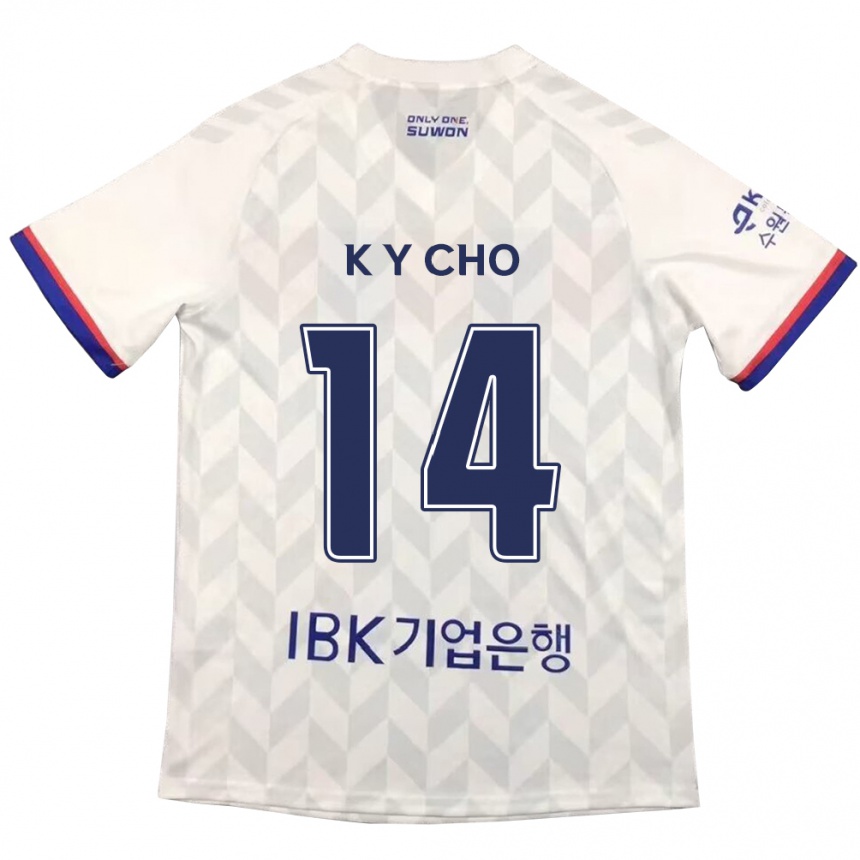 Kids Football Yun-Kwon Cho #14 White Blue Away Jersey 2024/25 T-Shirt Australia