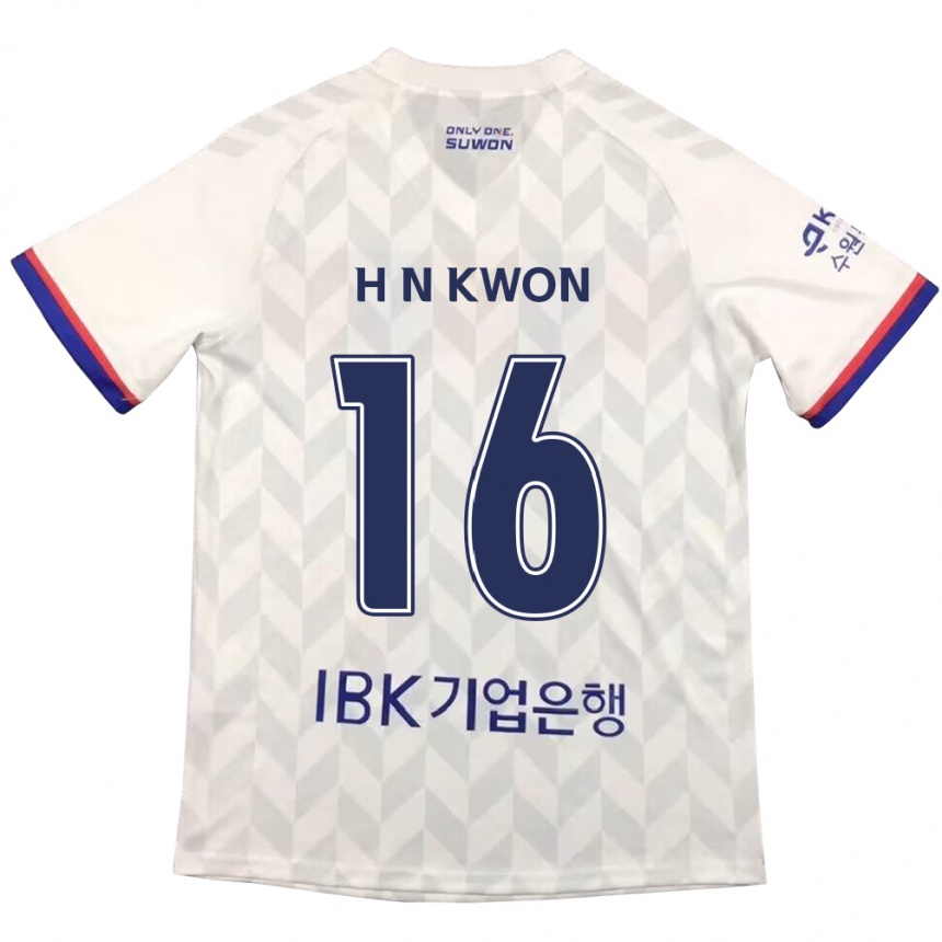 Kids Football Nam-Hoon Kwon #16 White Blue Away Jersey 2024/25 T-Shirt Australia