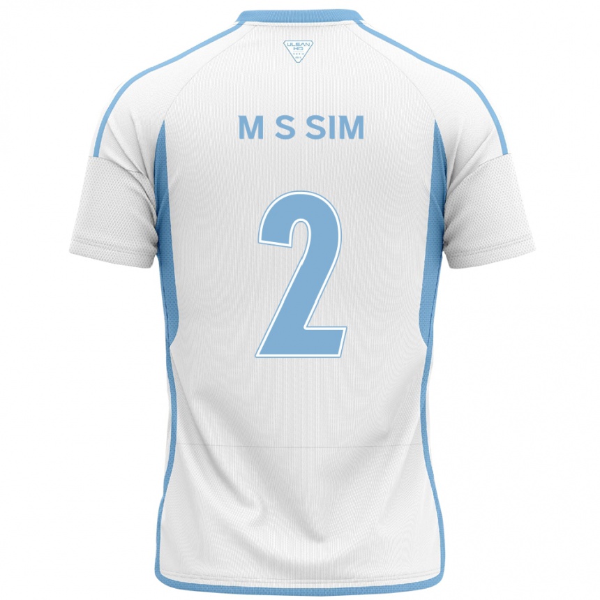 Kids Football Sang-Min Sim #2 White Blue Away Jersey 2024/25 T-Shirt Australia