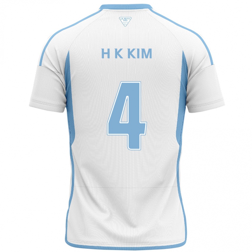 Kids Football Kee-Hee Kim #4 White Blue Away Jersey 2024/25 T-Shirt Australia