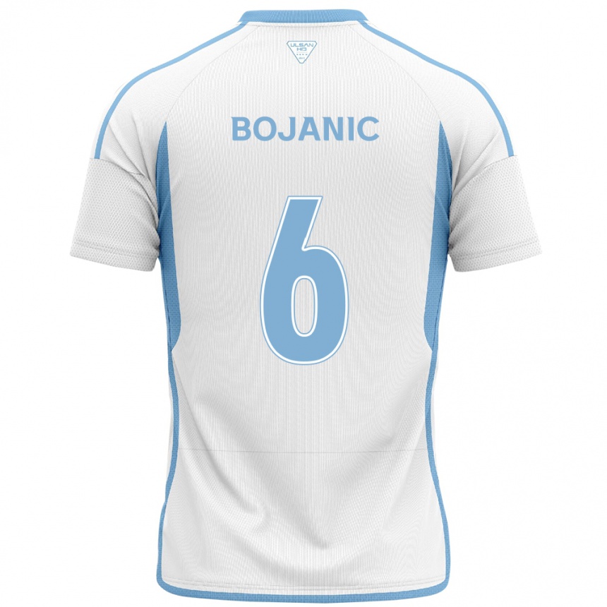 Kids Football Darijan Bojanic #6 White Blue Away Jersey 2024/25 T-Shirt Australia