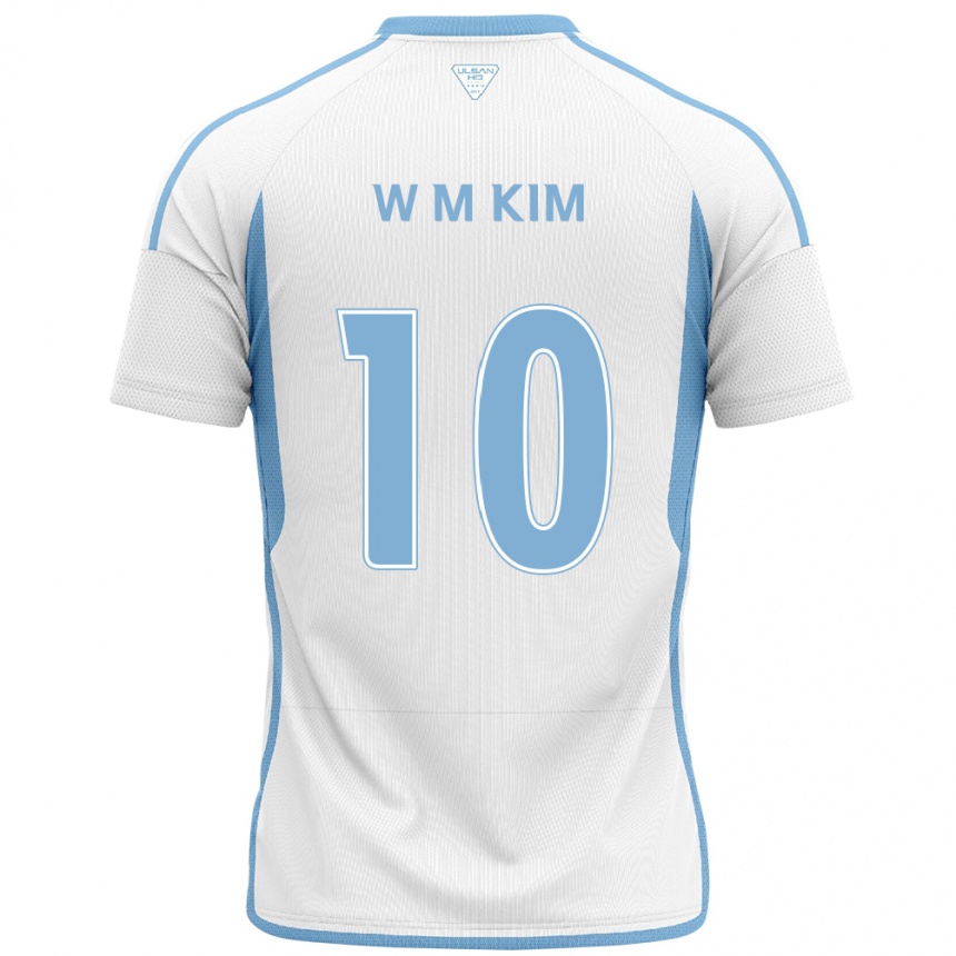 Kids Football Min-Woo Kim #10 White Blue Away Jersey 2024/25 T-Shirt Australia