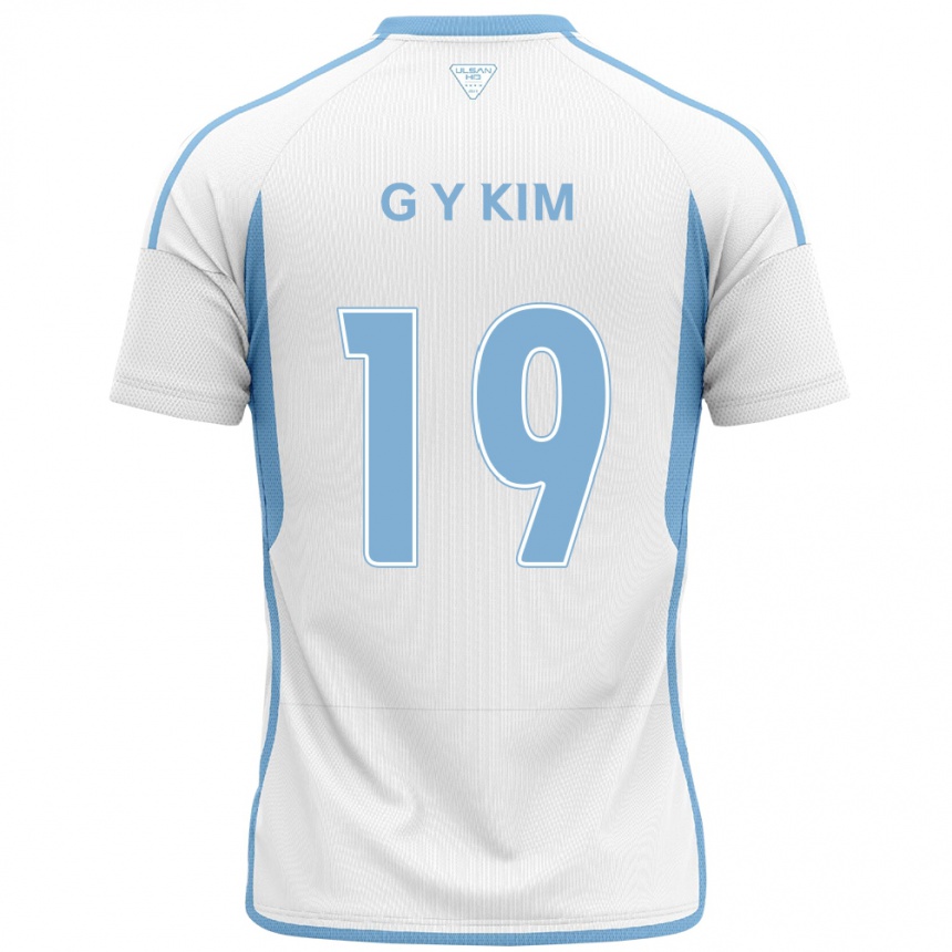 Kids Football Young-Gwon Kim #19 White Blue Away Jersey 2024/25 T-Shirt Australia