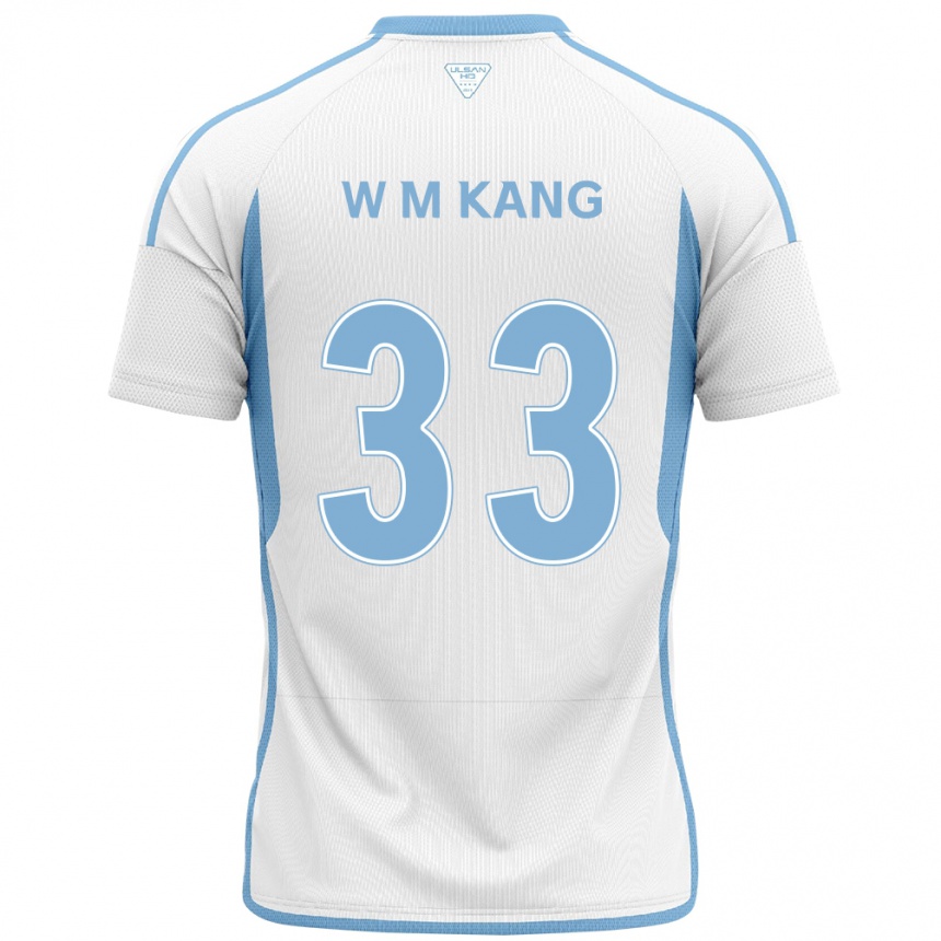 Kids Football Min-Woo Kang #33 White Blue Away Jersey 2024/25 T-Shirt Australia