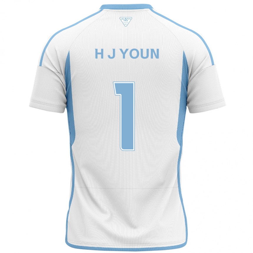 Kids Football Je-Hun Youn #1 White Blue Away Jersey 2024/25 T-Shirt Australia