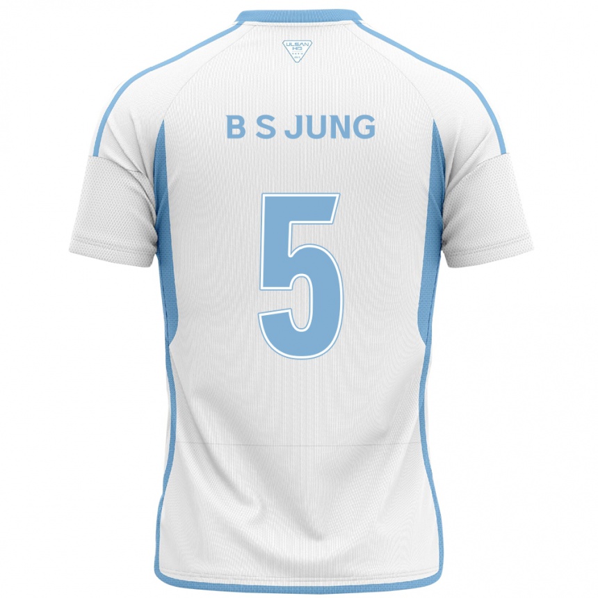 Kids Football Seong-Bin Jung #5 White Blue Away Jersey 2024/25 T-Shirt Australia