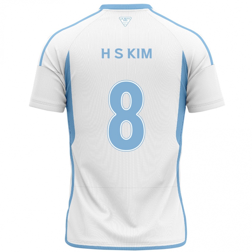 Kids Football Seung-Hyun Kim #8 White Blue Away Jersey 2024/25 T-Shirt Australia