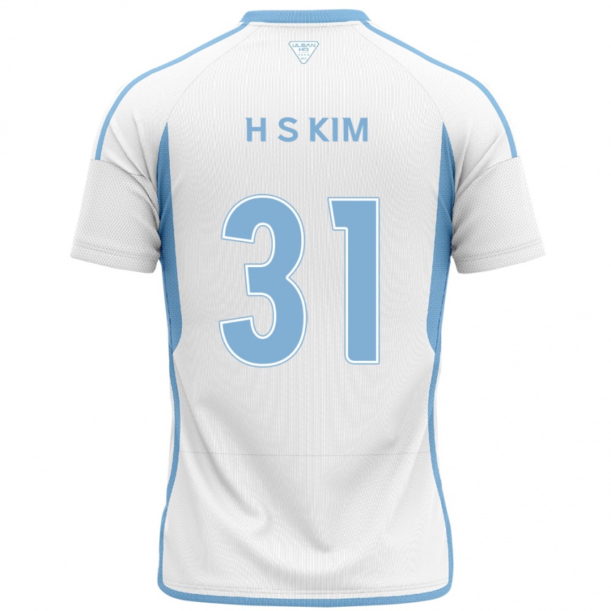 Kids Football Se-Hyoung Kim #31 White Blue Away Jersey 2024/25 T-Shirt Australia