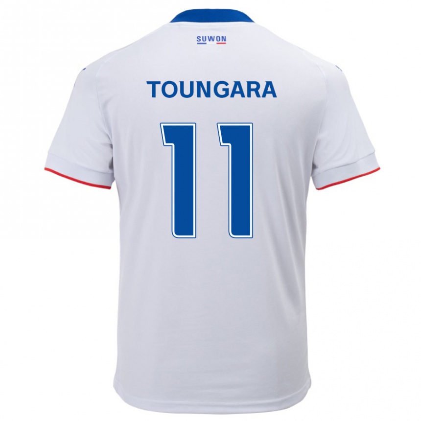 Kids Football Aboubacar Toungara #11 White Blue Away Jersey 2024/25 T-Shirt Australia