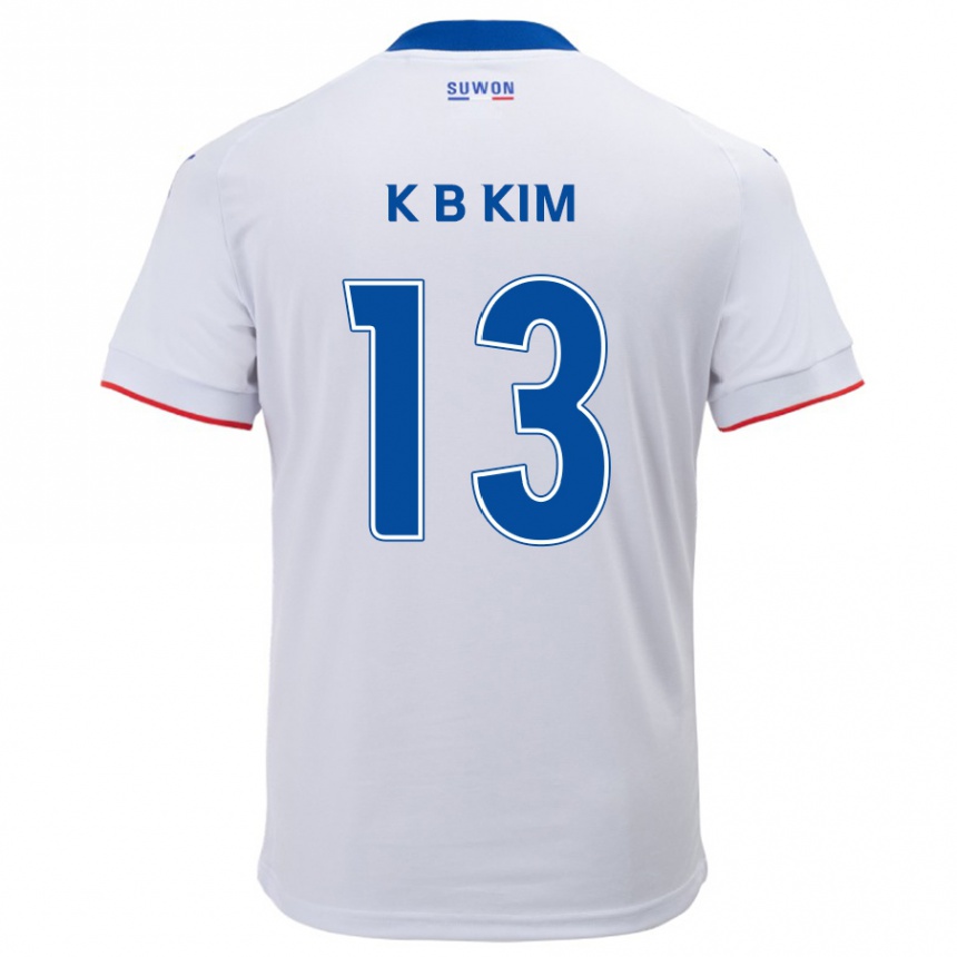 Kids Football Bo-Kyung Kim #13 White Blue Away Jersey 2024/25 T-Shirt Australia