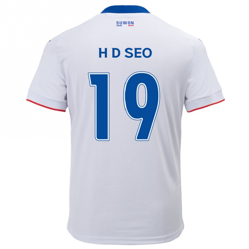 Kids Football Dong-Han Seo #19 White Blue Away Jersey 2024/25 T-Shirt Australia