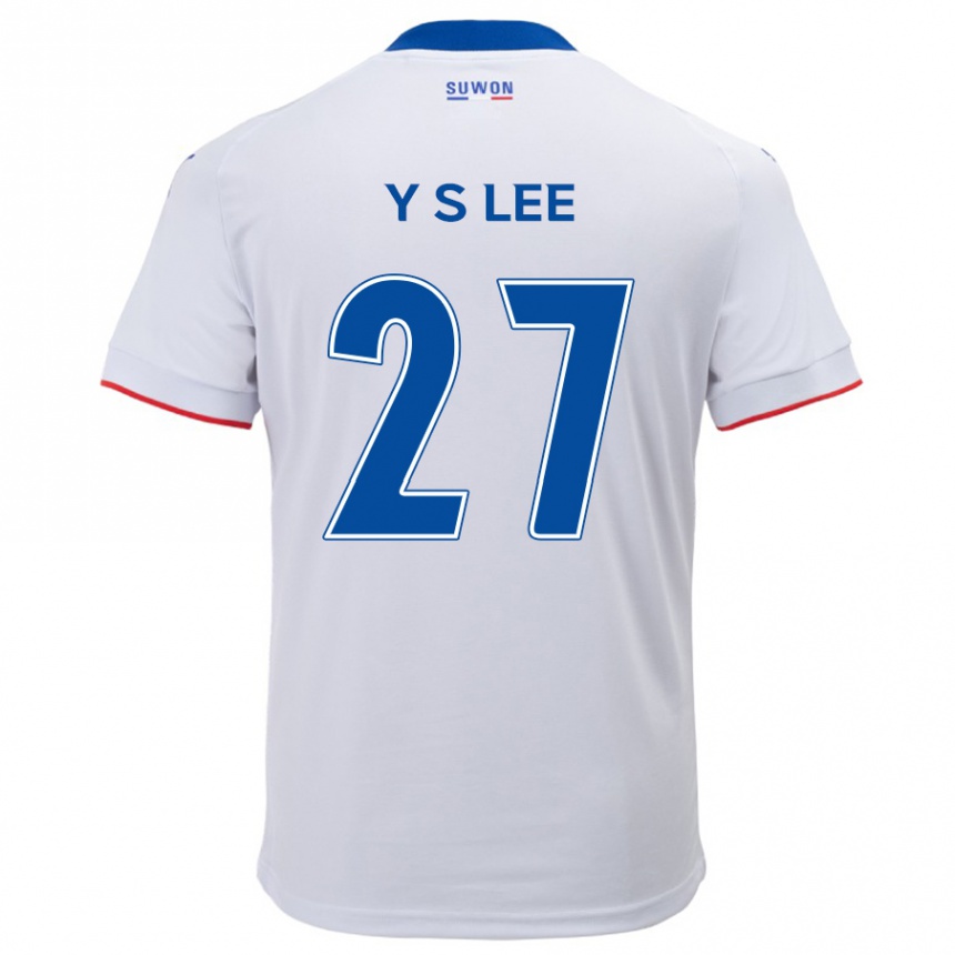 Kids Football Shi-Yeong Lee #27 White Blue Away Jersey 2024/25 T-Shirt Australia